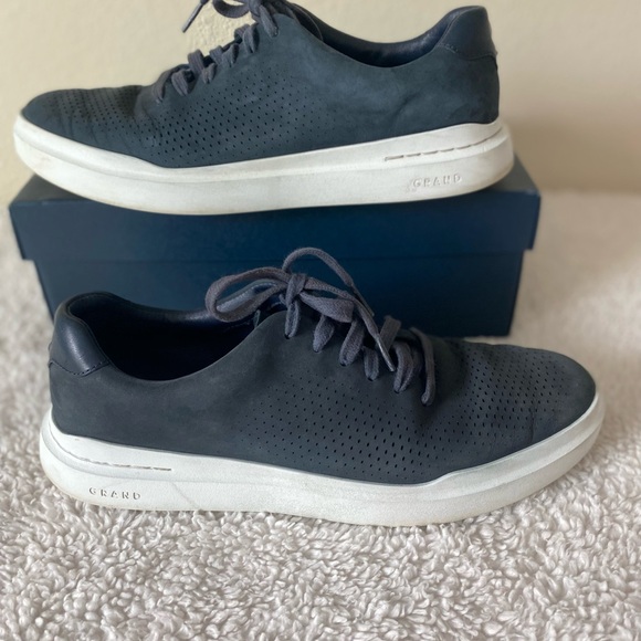 Cole Haan Men’s GrandPrø Rally Nubuck Laser Cut Sneakers in Navy Size 9.5M - Picture 4 of 15